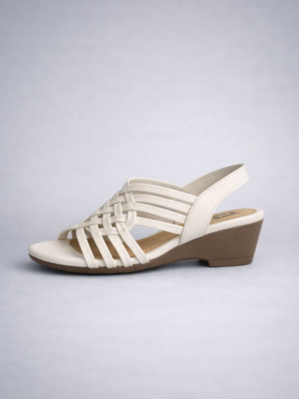 Naturalizer White Stretchy, Wedge Sandals with 1 ½ inch heel, NWOB, Size 5 - Picture 8 of 8